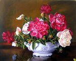 Peonie w białej wazie Peonie w białej wazie
