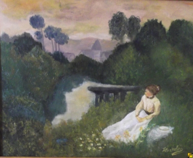 Rozmarzona nad jeziorem