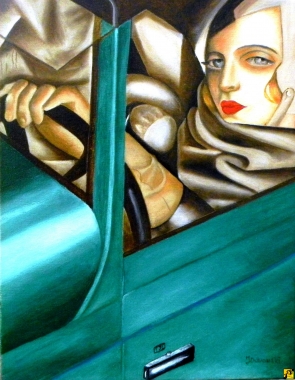 Tamara Łempicka AUTOPORTRET W ZIELONYM BUGATTI