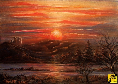 Sunset, dry pastel