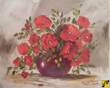 E. ŻUKOWSKA MAKI CZERWONE 60x50 cm