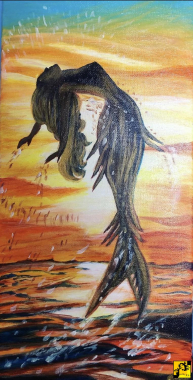 Mermaid at ocean sunset 