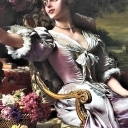 Dama w liliowej sukni
