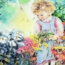 Dziewczynka i kwiaty 