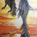 Mermaid at ocean sunset 